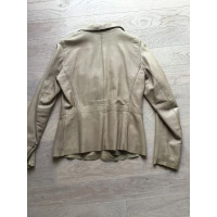 Closed Jacket/Coat Leather in Taupe