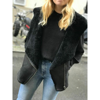 Helmut Lang Giacca/Cappotto in Pelle in Nero