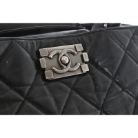 Chanel Boy Shopping Tote Leather in Black