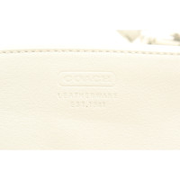 Coach Täschchen/Portemonnaie aus Leder in Weiß