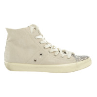 Leather Crown Trainers in Beige