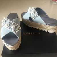 Le Silla  Sandals Canvas in Blue