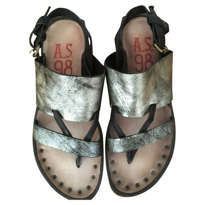 A.S.98 Sandals Leather in Silvery