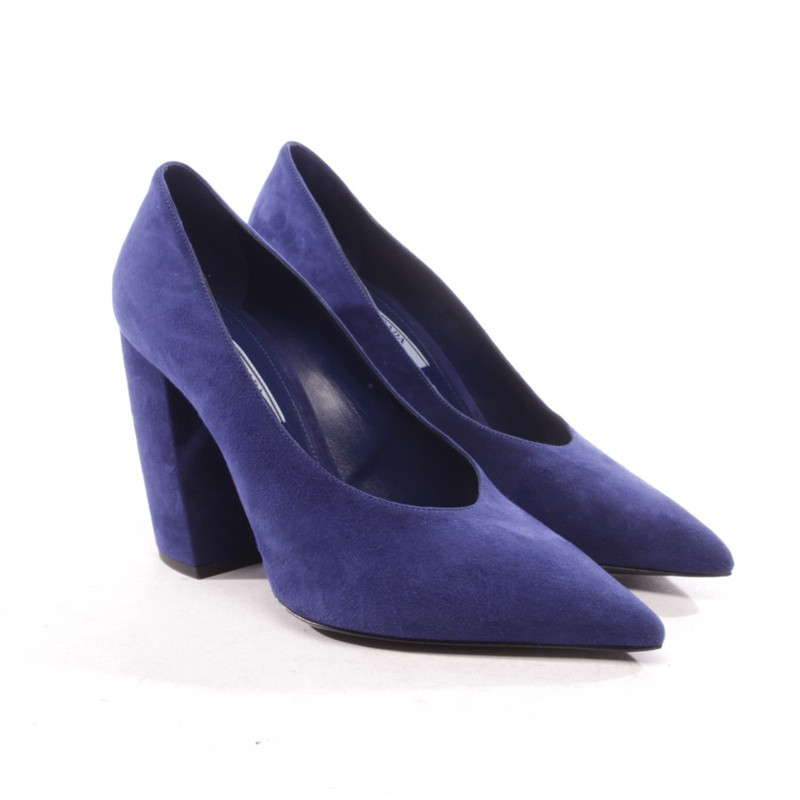 prada blue pumps