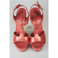 Casadei Sandals Patent leather in Pink