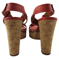 Lanvin Red Leather Sandals