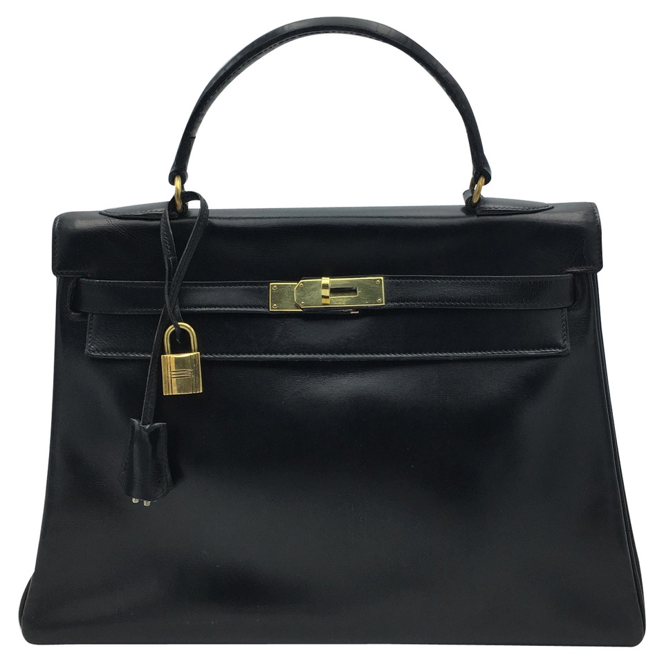 Hermès Black Leather Handbag