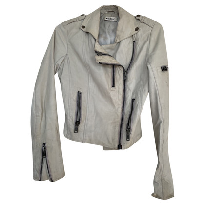 Gestuz Jacke/Mantel aus Leder in Grau