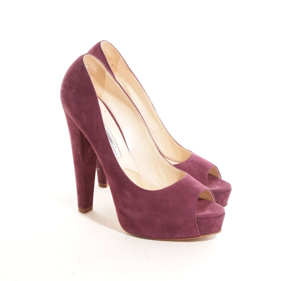 Brian Atwood Décolleté/Spuntate in Pelle in Viola