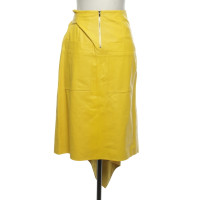Tibi Skirt Leather in Yellow