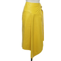 Tibi Skirt Leather in Yellow