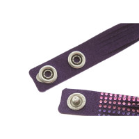 Swarovski Armreif/Armband aus Leder in Violett