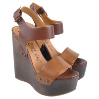 Lanvin Wedges aus Leder in Braun