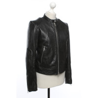 Set Jacket/Coat Leather in Black