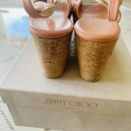 Jimmy Choo Sandalen aus Leder in Rosa / Pink
