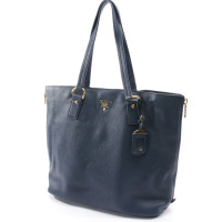 Prada Shopper aus Leder in Blau