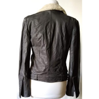 Twin Set Simona Barbieri Jacket/Coat Leather in Grey