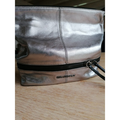 Karl Lagerfeld Clutch Bag Leather in Silvery