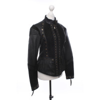 Just Cavalli Jacket/Coat Leather in Black
