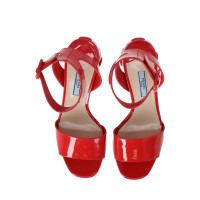 Prada Sandales en Cuir en Rouge