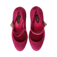 Dolce & Gabbana Pumps/Peeptoes aus Leder in Rosa / Pink