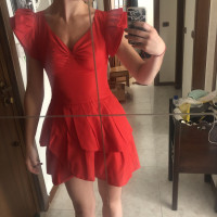 Miu Miu Kleid aus Seide in Rot