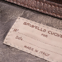 Brunello Cucinelli Shopper Leer in Bruin