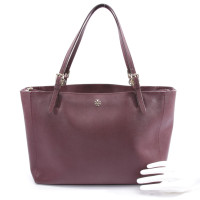 Tory Burch Shopper Leer in Bordeaux