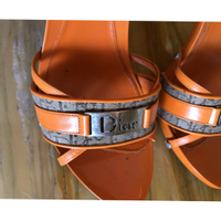 Christian Dior Sandals Linen in Orange