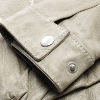 Belstaff Jacke/Mantel aus Leder in Grau