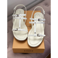 Tod's Sandals Patent leather in White