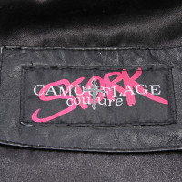 Camouflage Couture Jacke/Mantel aus Leder in Grau