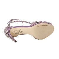 Dolce & Gabbana Sandalen aus Seide in Violett