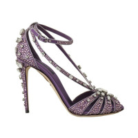 Dolce & Gabbana Sandalen aus Seide in Violett