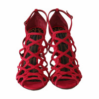 Dolce & Gabbana Sandalen aus Wildleder in Rot