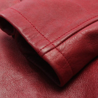 Balmain Jas/Mantel Leer in Rood