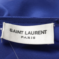 Saint Laurent Top en Soie en Bleu