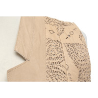 Marc Cain Vest Leer in Beige