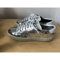 Saint Laurent Trainers Patent leather in Silvery