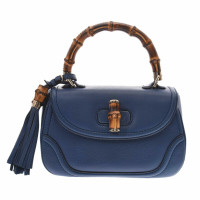 Gucci Bamboo Bag aus Leder in Blau