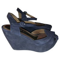 Marni Wedges Suede in Blue