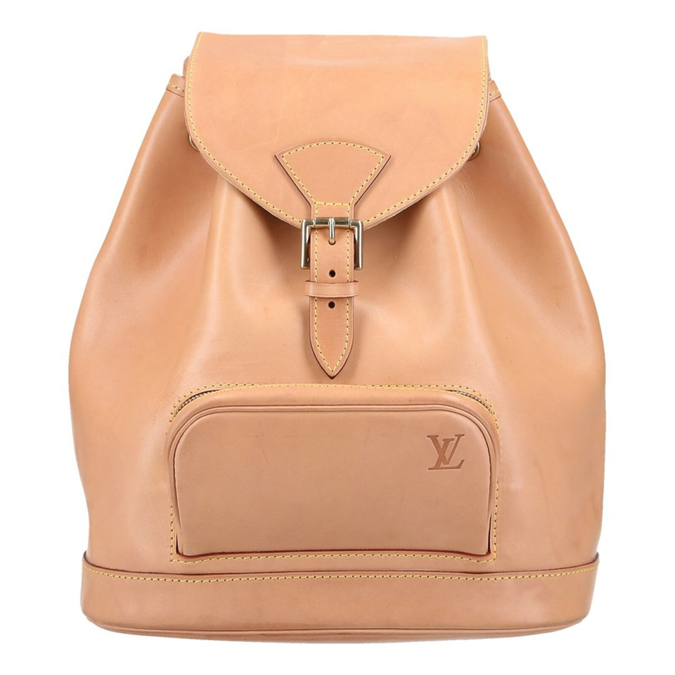 Louis Vuitton Montsouris Backpack MM25 aus Leder in Braun