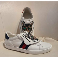 Gucci Sneakers Leer in Wit