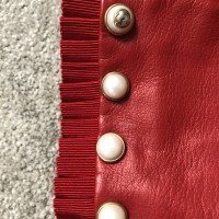 Gucci Handschuhe aus Leder in Rot