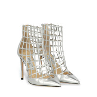 Jimmy Choo Ankle boots Leather in Silvery