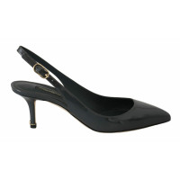 Dolce & Gabbana Pumps/Peeptoes aus Leder in Grau