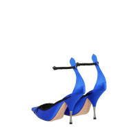 Rochas Pumps/Peeptoes aus Seide in Blau