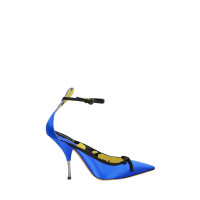 Rochas Pumps/Peeptoes aus Seide in Blau