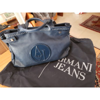 Armani Jeans Shopper aus Leder in Blau