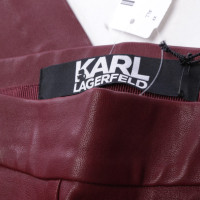 Karl Lagerfeld Paio di Pantaloni in Pelle in Bordeaux